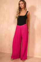Irma Fuchsia Pleated Wide Leg Trousers