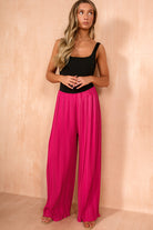 Irma Fuchsia Pleated Wide Leg Trousers