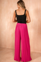 Irma Fuchsia Pleated Wide Leg Trousers