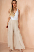 Irma Stone Pleated Wide Leg Trousers