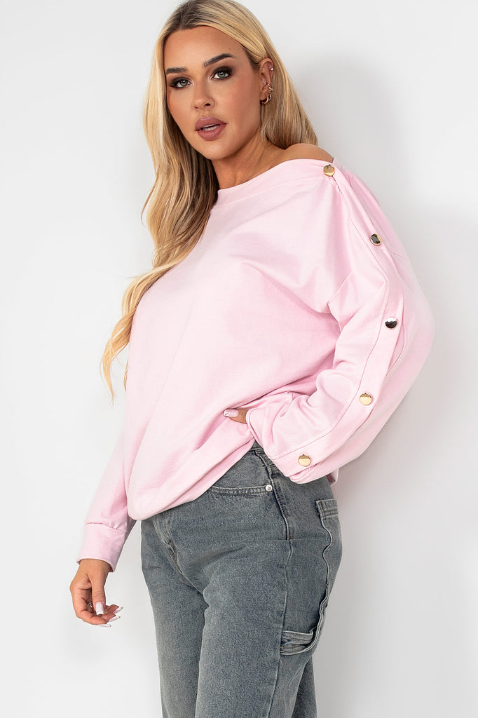 Ivanna Baby Pink Long Sleeve Cotton Top