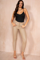 Ivanna Camel Leather Look Jeans