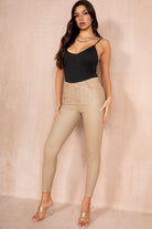 Ivanna Camel Leather Look Jeans