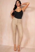 Ivanna Camel Leather Look Jeans