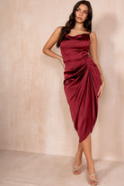 Ivy Burgundy Satin Dress