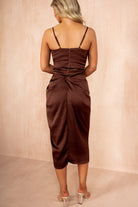 Ivy Chocolate Satin Dress