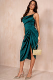 Ivy Teal Satin Dress