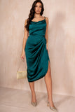 Ivy Teal Satin Dress