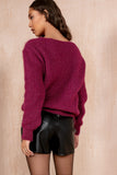 Izzy Plum Fluffy Knit Jumper