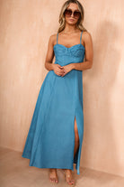 Jackie Blue Chambray Midi Dress