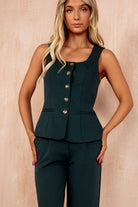 Jamie Emerald Green Square Neck Waistcoat