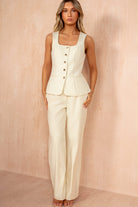 Jamie Ivory Square Neck Waistcoat