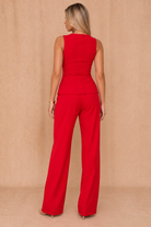 Jamie Red Square Neck Waistcoat