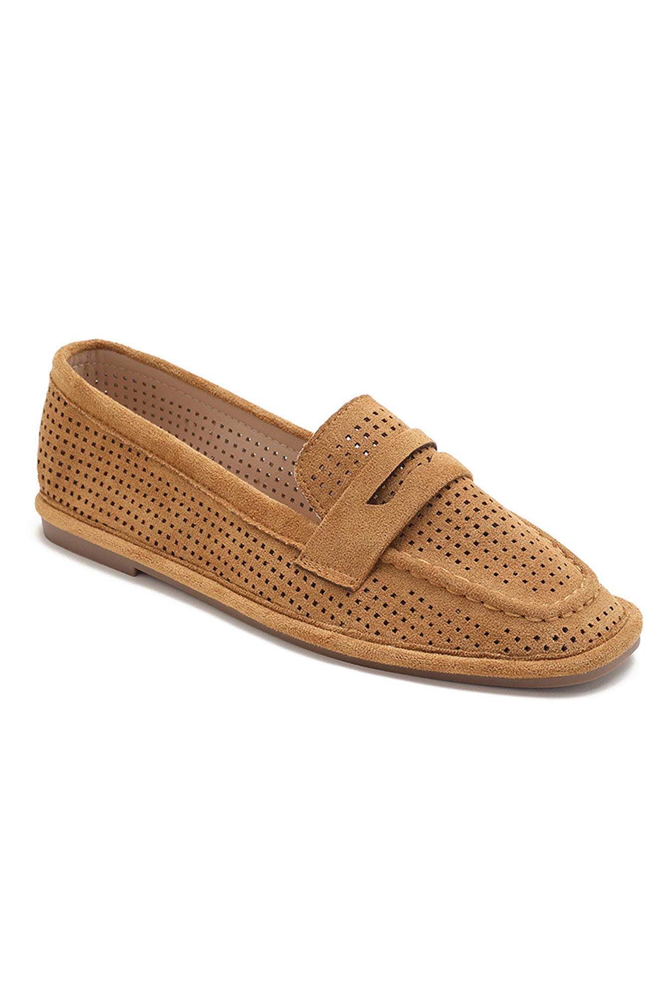 Jane Camel Suedette Loafers