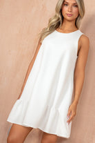 Jane White Sleeveless Smock Dress