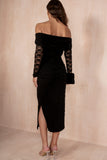 Janika Black Lace Bardot Dress