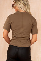 Jayla Camel Cinched Waist T Shirt