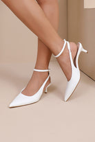 Jayla White Kitten Heels - Vavavoom.ie