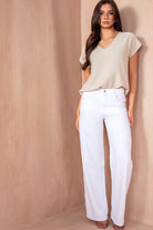 Jazmin White Wide Leg Jeans