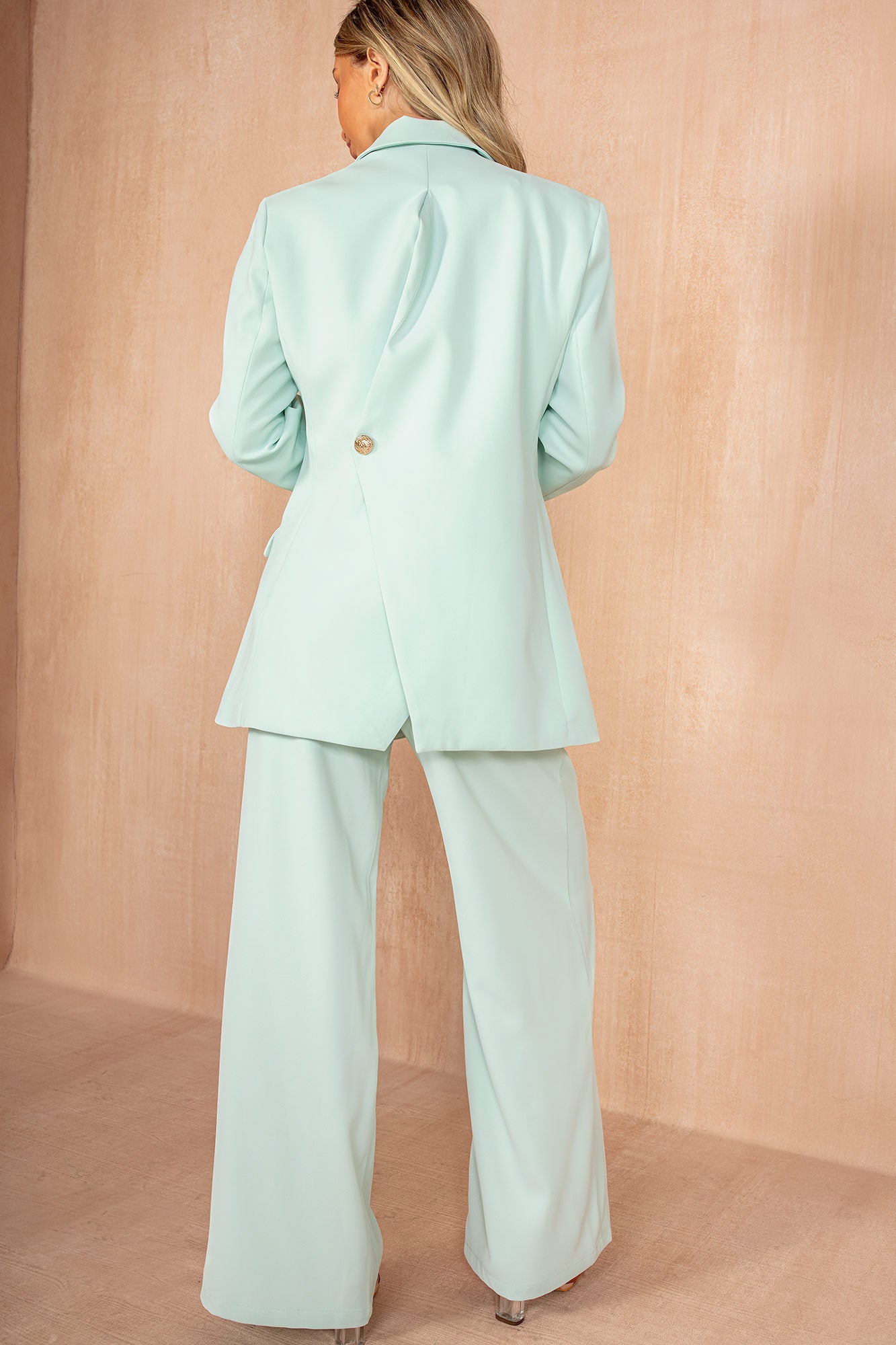 Jean Mint Split Back Blazer