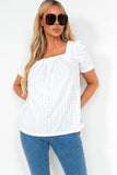 Jessa White Broderie Smock Top