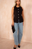Jessica Black Knit Waistcoat