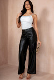 Jessica Black Leather Look Trousers