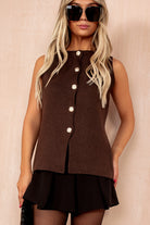 Jessica Chocolate Knit Waistcoat