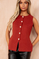Jessica Rust Knit Waistcoat