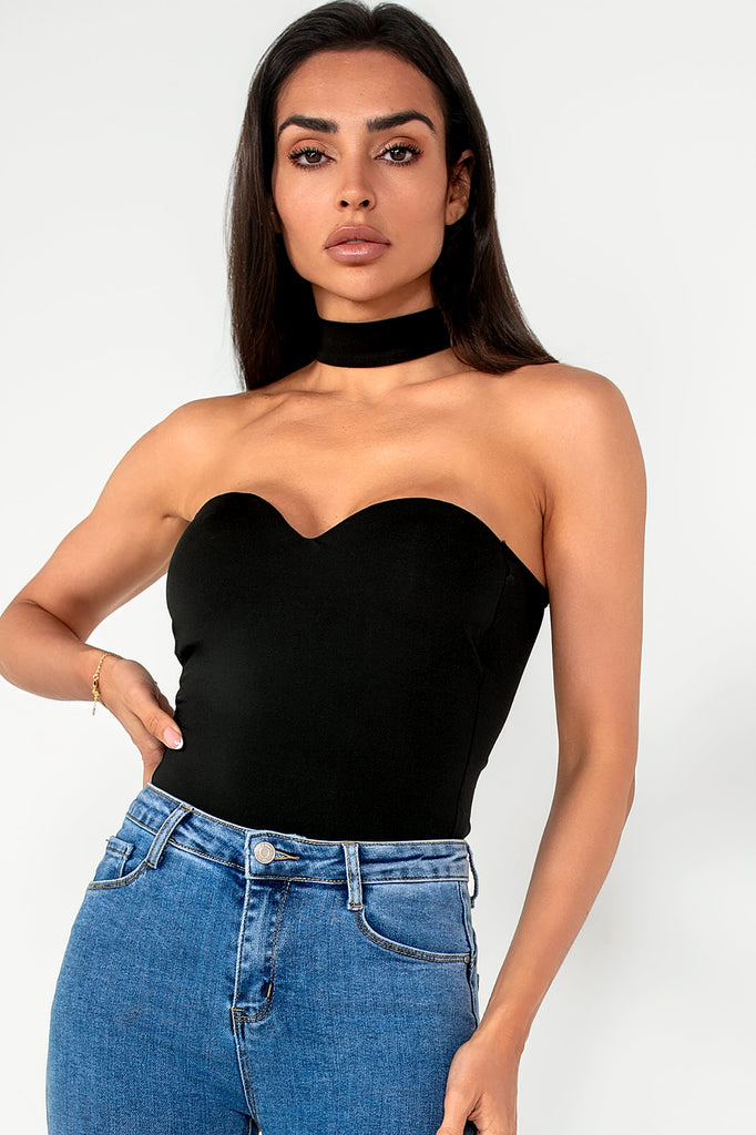 Jessie Black Choker Bodysuit