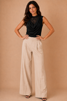 Jessie Black Sleeveless Cowl Neck Bodysuit