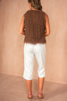 Jessie Chocolate Sleeveless Fluffy Top