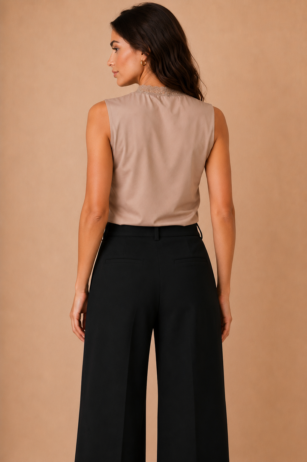Jessie Taupe Sleeveless Cowl Neck Bodysuit