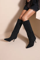 Jill Black Suedette Knee High Boots