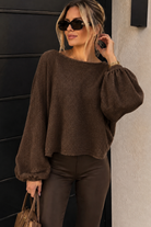 Jillian Chocolate Knit Batwing Jumper