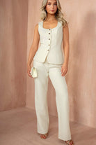 Jo Ivory Tailored Straight Leg Trousers