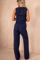 Jo Navy Tailored Straight Leg Trousers