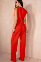 Jo Red Tailored Straight Leg Trousers
