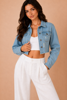 Joan Light Blue Denim Cropped Jacket
