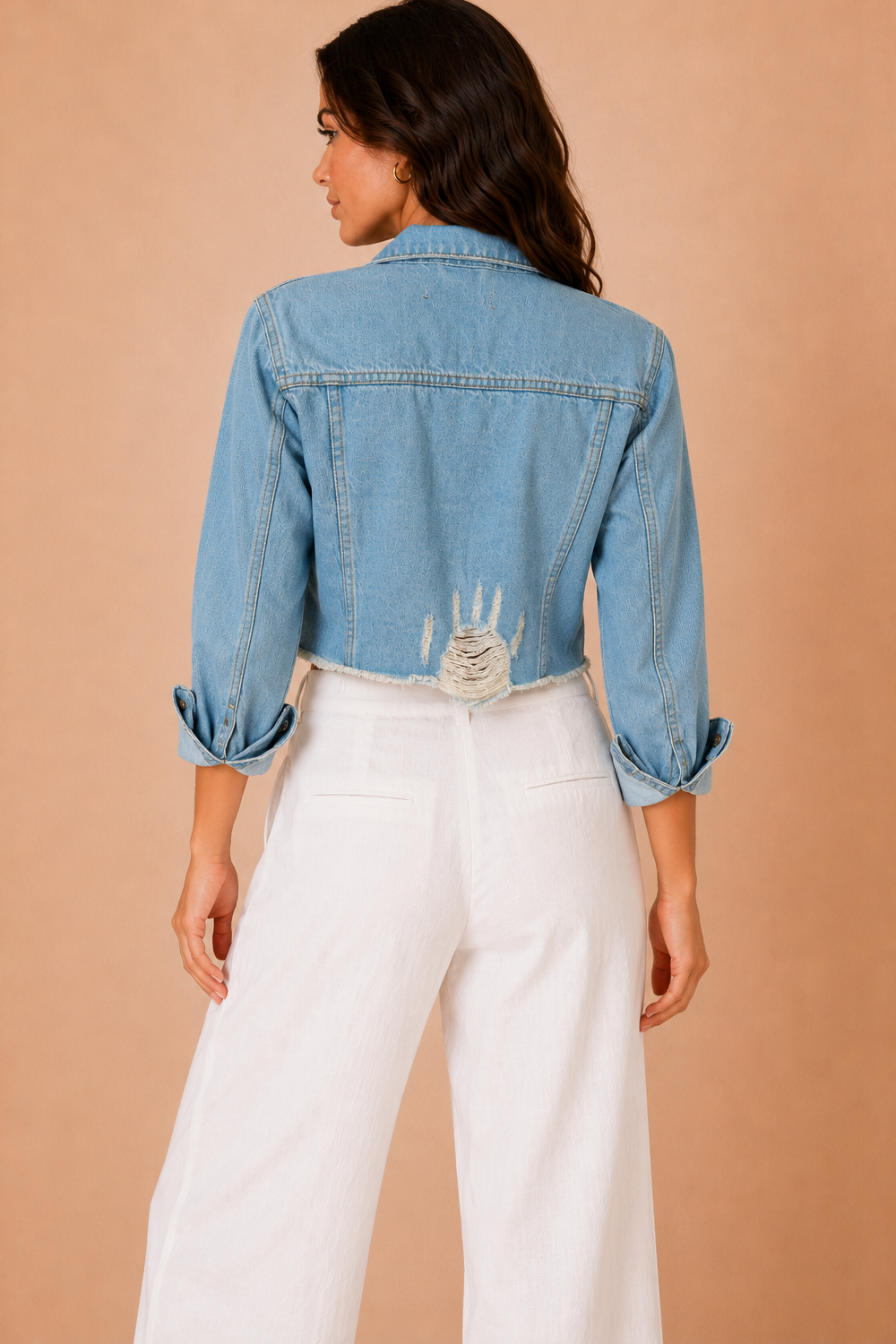 Joan Light Blue Denim Cropped Jacket