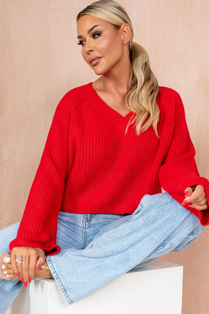 Cropped chunky jumper sale