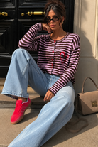 Joanna Chocolate and Pink 'Amour' Knit