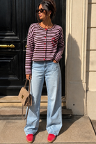 Joanna Chocolate and Pink 'Amour' Knit