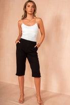 Joey Black Tailored Capri Pants