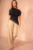 Jolie Black One Shoulder Top