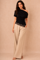 Jolie Black One Shoulder Top
