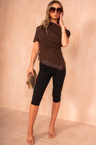 Jolie Chocolate One Shoulder Top