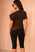 Jolie Chocolate One Shoulder Top