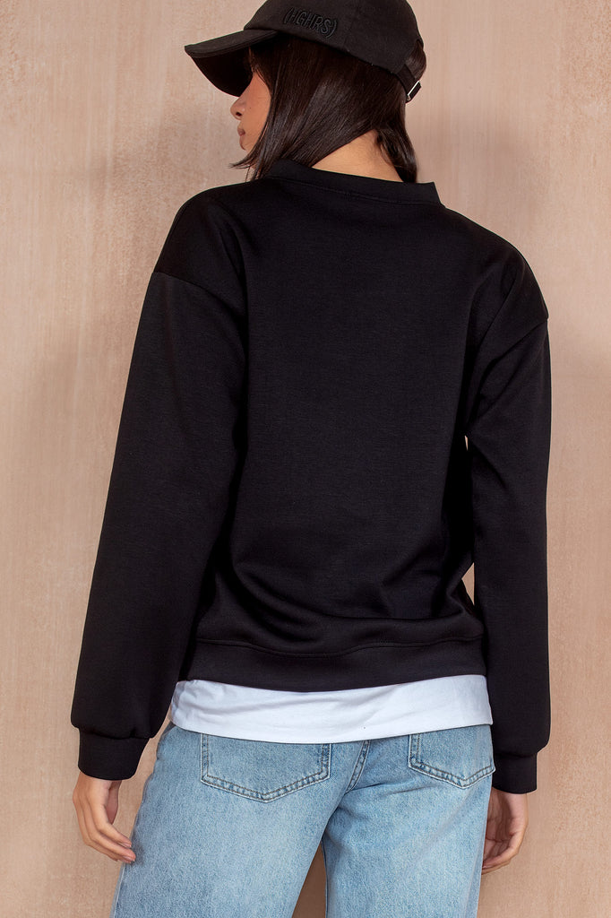 Jordan Black White Hem Sweatshirt