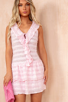 Jordyn Pink Frill Tiered Mini Dress